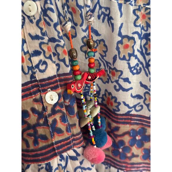 Bell by Alicia Bell Dress Womens Medium Floral Print Button Front Tiered Boho - Picture 7 of 7